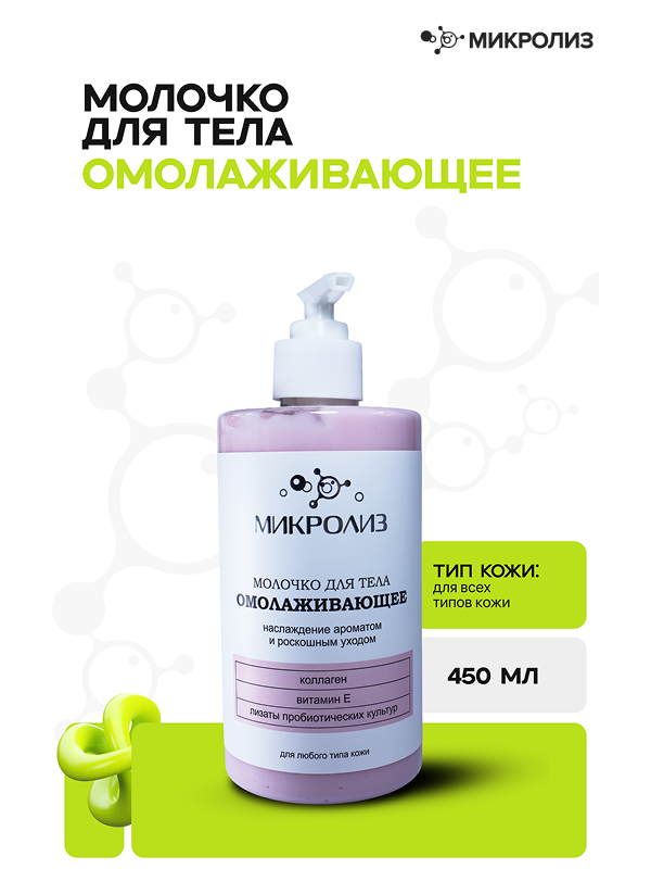 Молочко для тела Омолаживающее, коллаген, витамин Е